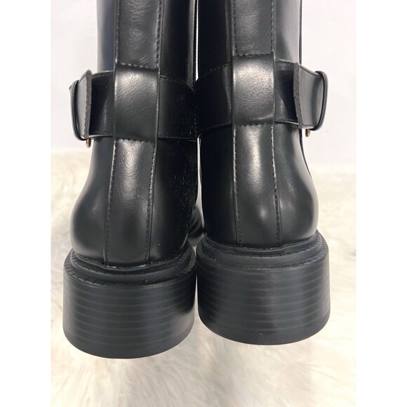 ZARA New Black Ankle Boots Flat Buckles Size US 6.5 EUR 37 Ref 3104/410 - Picture 11 of 13